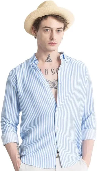 U-Turn Men's Casual Printed Striped Shirt